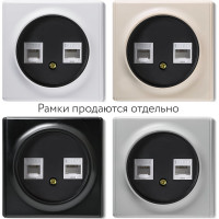 Телефонная/компьютерная розетка RJ-11/RJ-45 OneKeyElectro, цвет чёрный 1E20801303 2172817