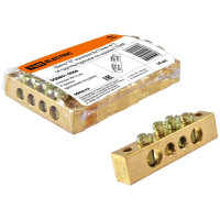 Шина "N" нулевая TDM ELECTRIC 8x12мм, 4 группы/крепеж по краям, в упаковке 10 штук SQ0801-0066