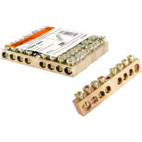 Шина TDM ELECTRIC N нулевая 6х9мм 8/1 8групп/крепеж по центру SQ0801-0002