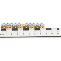 Шина EKF PEN, ноль-земля, 6х9мм, 10 отверстий, латунь, крепеж по центру, PROxima sn0-63-10-r