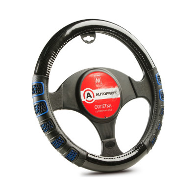 Оплетка руля AUTOPROFI AP-2051 BK BL M