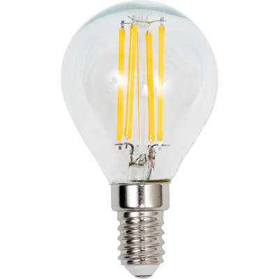 General Lighting Systems Лампа светодиодная Филамент прозрачный E14 8Вт 230В 610Лм 2700К Теплый белый свет Шар GLDEN-G45S-8-230-E14-2700 649977