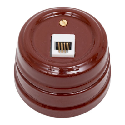 Мезонинъ Розетка компьютерная RJ45, цвет - коричневый GE70341-04