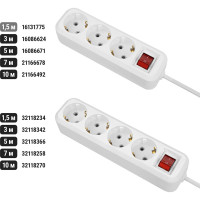 Удлинитель сетевой TDM ELECTRIC с выключателем 3 розетки 15 метра с заземлением ПВС 3х075 мм2 10А 250В белый SQ1303-1100