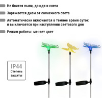 Светильник на солнечных батареях TDM ELECTRIC СС Бабочка, сталь, меняет цвет, SQ0330-0110