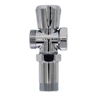 Трехпроходной вентиль СТМ 3/4х3/4х3/4", ш/ш/г, с удлинительной гайкой, маховик, хром CV3N0034