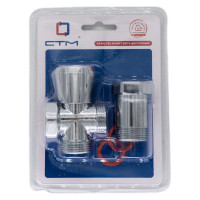 Трехпроходной вентиль СТМ 3/4х3/4х3/4", ш/ш/г, с удлинительной гайкой, маховик, хром CV3N0034