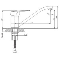 Смеситель для кухни Haiba мойки латун с длин поворот изливом, хром HB4904 539052