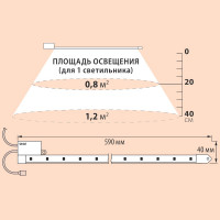 Светильник для растений Uniel, ULY-P90-10W/SPFR/K, IP65, AC220V, CLEAR, KIT09, светодиодный, UL-00003852