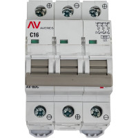 Автоматический выключатель EKF AVERES AV-6 DC, 3P, 16A, 6kA mcb6-DC-3-16C-av