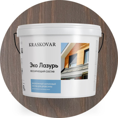 Лессирующая пропитка для древесины Kraskovar «Эко Лазурь», палисандр 0,9л 1191