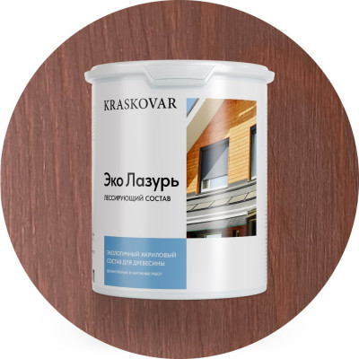 Лессирующая пропитка для древесины Kraskovar «Эко Лазурь», махагон 2л 1204