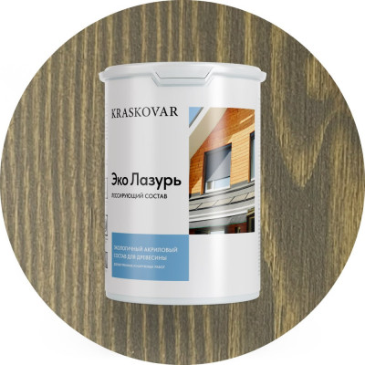 Лессирующая пропитка для древесины Kraskovar «Эко Лазурь», орех 0,9л 1189