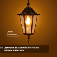 Светильник уличный шестигранник TDM ELECTRIC, 60Вт, подвес, бронза SQ0330-0015