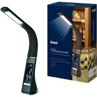 Настольный светильник Uniel c часами 5W TLD-542 Black/LED/300Lm/5000K/Dimmer UL-00001816