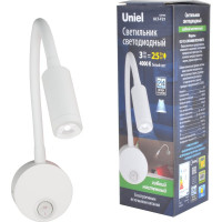 Светильник Uniel, ULT-F21-3W/4000K, IP20, WHITE, светодиодный, настенный, гибкий, UL-00004175