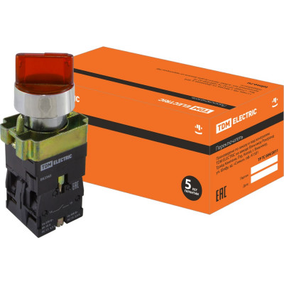 Переключатель TDM BK 2465, 2 положения, красный, 1з+1р 10 шт SQ0703-0015