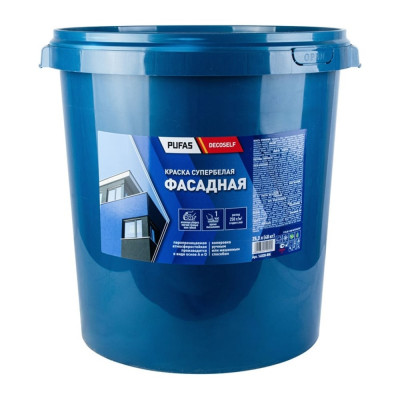 Фасадная краска Pufas белая Decoself Основа A мороз. 40кг ФК тов-142270