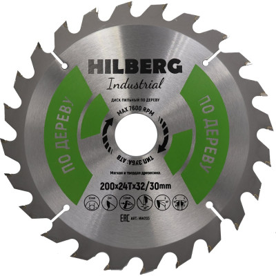 Диск пильный Hilberg Industrial Дерево 200x32/30x24Т HW203