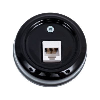 Розетка МЕЗОНИНЪ компьютерная RJ45, цвет - черный, БЕЗ КОЛЬЦА GE70341-05k