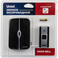 Электронный звонок Uniel UDB-093W-R1T1-36S-BL/WH 220В 36 мелодий Черный с белым UL-00006438