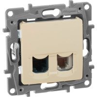 Розетка Legrand двойная RJ11+RJ45 категория 5e UTP Legrand Etika слоновая кость 672352