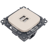 Зарядное устройство Legrand Valena Allure с двумя USB-разъемами 240 В/5 В 1500 мА слоновая кость 754996