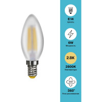 Светодиодная лампа VOLTEGA Свеча матовая Е14 2800К 6W 7044
