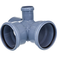 Канализационная крестовина RTP с выходом вперед на 87.5 градусов, 110/110/50, серый 36540