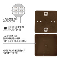 Коробка распределительная TDM ELECTRIC 100х100х29 ОП бук, с клеммной колодкой, IP40 SQ1401-0308
