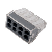 Соединительная клемма СВЕТОЗАР 8-и проводная, 400В, 24А, 0,75-2,5мм2, 2шт 49170-8