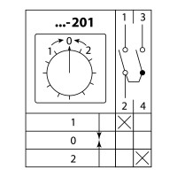Переключатель TDM ELECTRIC КПУ11-25/201 1-0-2, 1р, возврат SQ0715-0103
