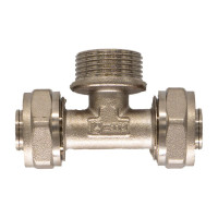 Тройник СТМ наружняя резьба, 16х1/2х16  CTM01612