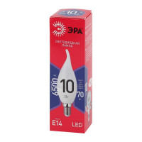 Светодиодная лампа ЭРА LED BXS 10W 865 E14 R диод, свеча на ветру, 10Вт, холодный, Б0045343