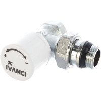 Клапан радиаторный термостатический IVANCI угловой, со стопорным кольцом 1/2" IVC.103006.N.03