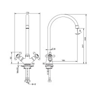 Смеситель для кухни ESKO, Вена/Vienna, хром, VN06
