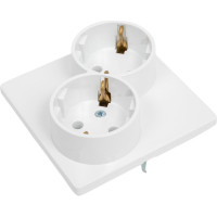 Розетка Simon 2х2К+З Schuko без шторок, белый 2450459-030