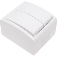 Двухклавишный выключатель Simon с подсветкой, IP54, 10А 250В, S15 Aqua 1594399-030