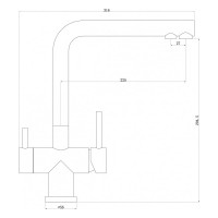 Смеситель для кухни Swedbe Г-образный, в комплекте с фильтром K8144M
