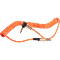 Спиральный аудио кабель Cablexpert Jack 3.5(M)/Jack 3.5(M), угловой, 1.8м, оранжевый, коробка CCAB-02-35MMLC-1.8MO