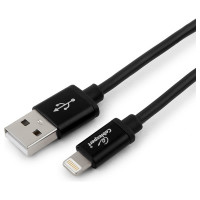 Кабель для Apple Cablexpert AM/Lightning, длина 0.5м, черный CC-S-APUSB01Bk-0.5M