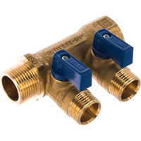 Коллектор Tiemme НВ 3/4', 2х1/2'х16 Н 36 мм, с кранами 1820002