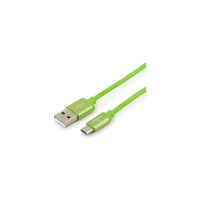 Кабель Cablexpert USB 2.0 AM/microB, серия Silver, длина 1 м, зеленый, блистер, CC-S-mUSB01Gn-1M