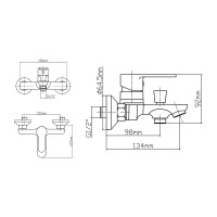 Комплект смесителя ванна/душ Latuno L10503