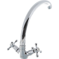 Смеситель stOmega Омега елочка 1/2", керамика, крест, большой корпус люкс/20 4408