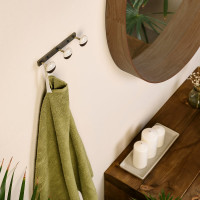 Планка Moroshka naturel с 3 крючками, 15х3,5х4 см, цвет бежевый, коричневый xx007-24