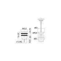 Донный клапан Paffoni 1'1/4 CLIC-CLAC, с камерой перелива ZSCA050NO 00239445