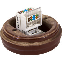 Розетка МЕЗОНИНЪ компьютерная RJ45, цвет - коричневый, БЕЗ КОЛЬЦА GE70341-04k