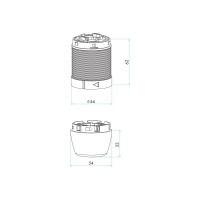 Сигнальная колонна Emas 50мм 24В, светодиод LED, зуммер IK53L024ZM03