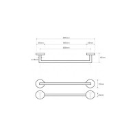 Полотенцедержатель BEMETA OMEGA 655 мм 104204042